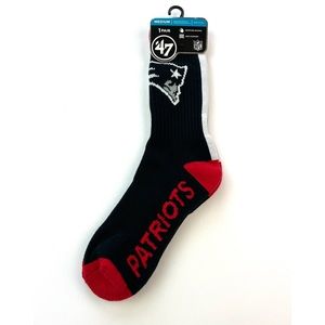 New England Patriots NFL Men's Crew Socks NWT by '47 Brand size Medium